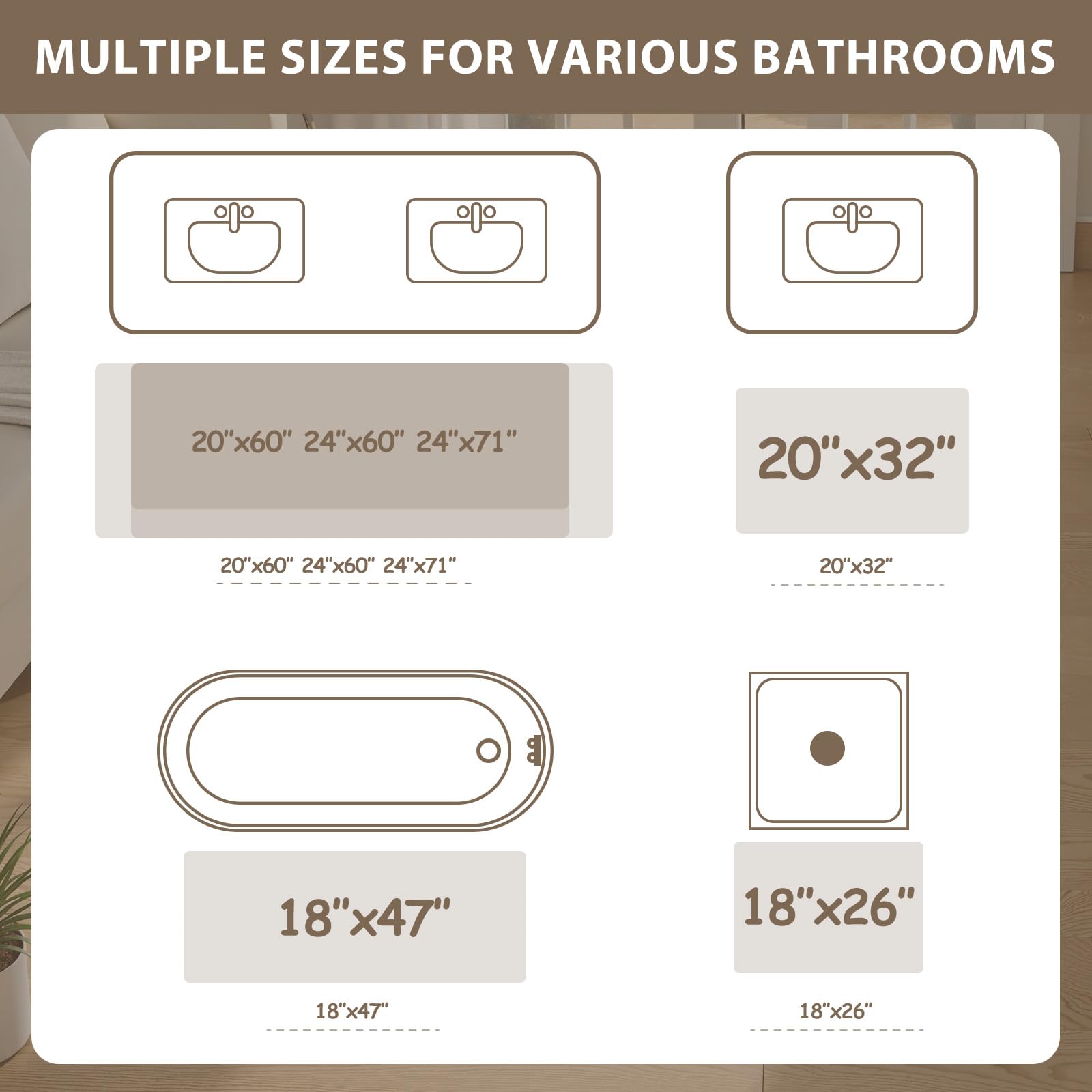 Uphome runner placed by tub providing cushioned step and grip
