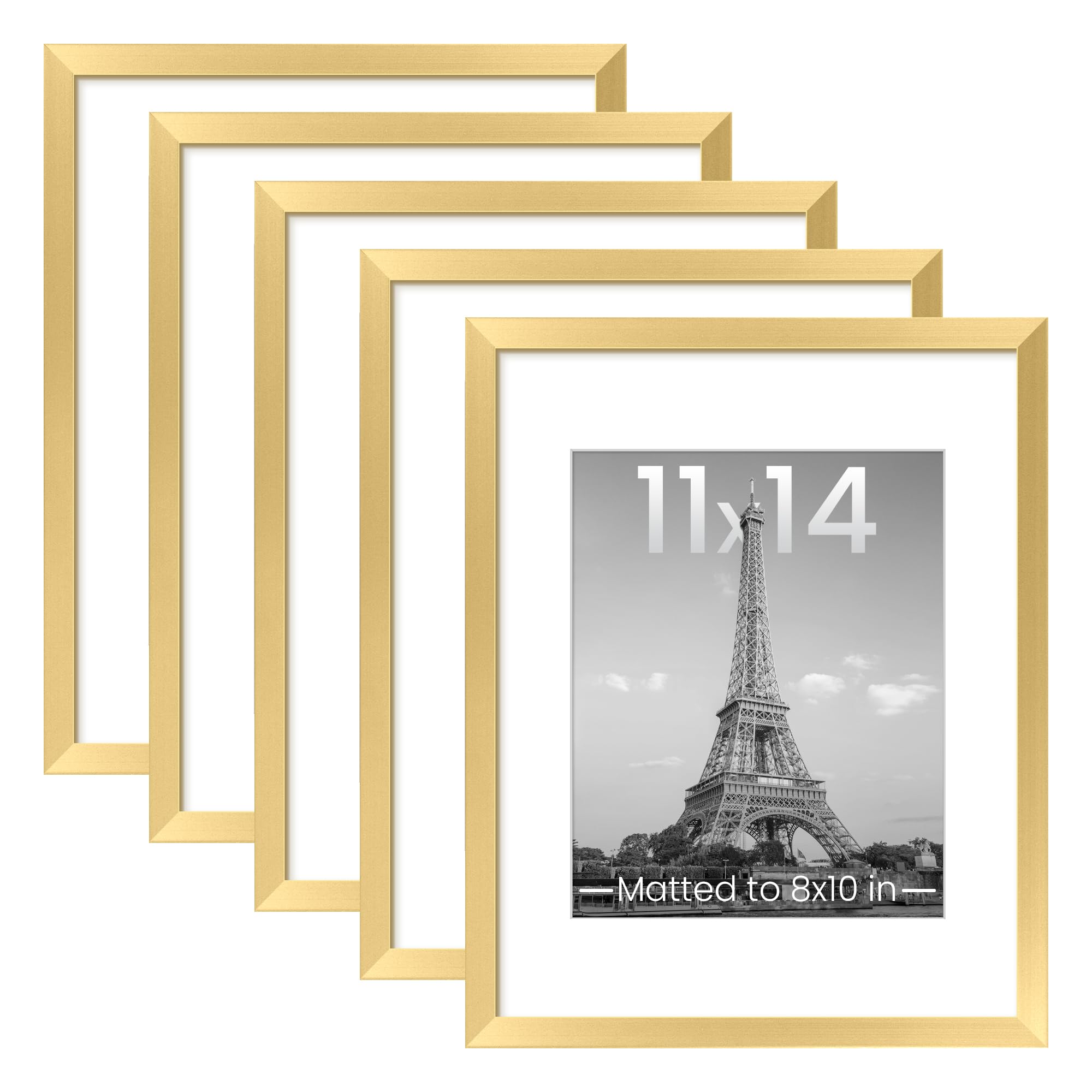 upsimples gold 11x14 frame front view shows elegant profile and cohesive look