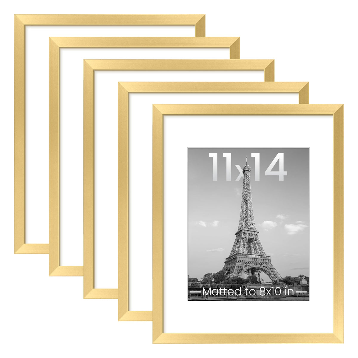 upsimples gold 11x14 frame front view shows elegant profile and cohesive look