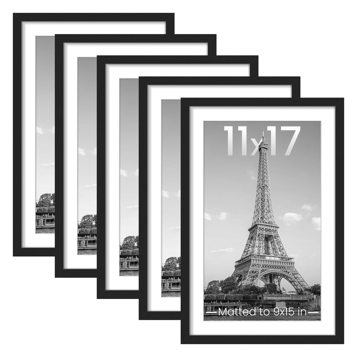 upsimples black 11x17 frame front view shows sleek look and easy display