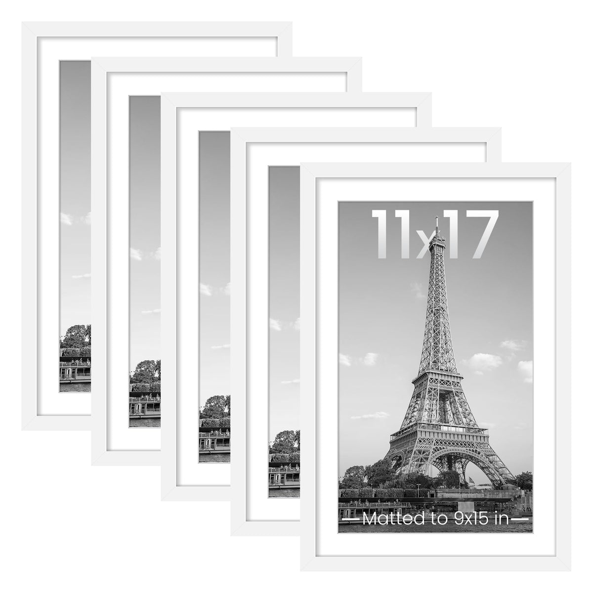 upsimples white frame front view shows clean gallery-ready edges and easy styling