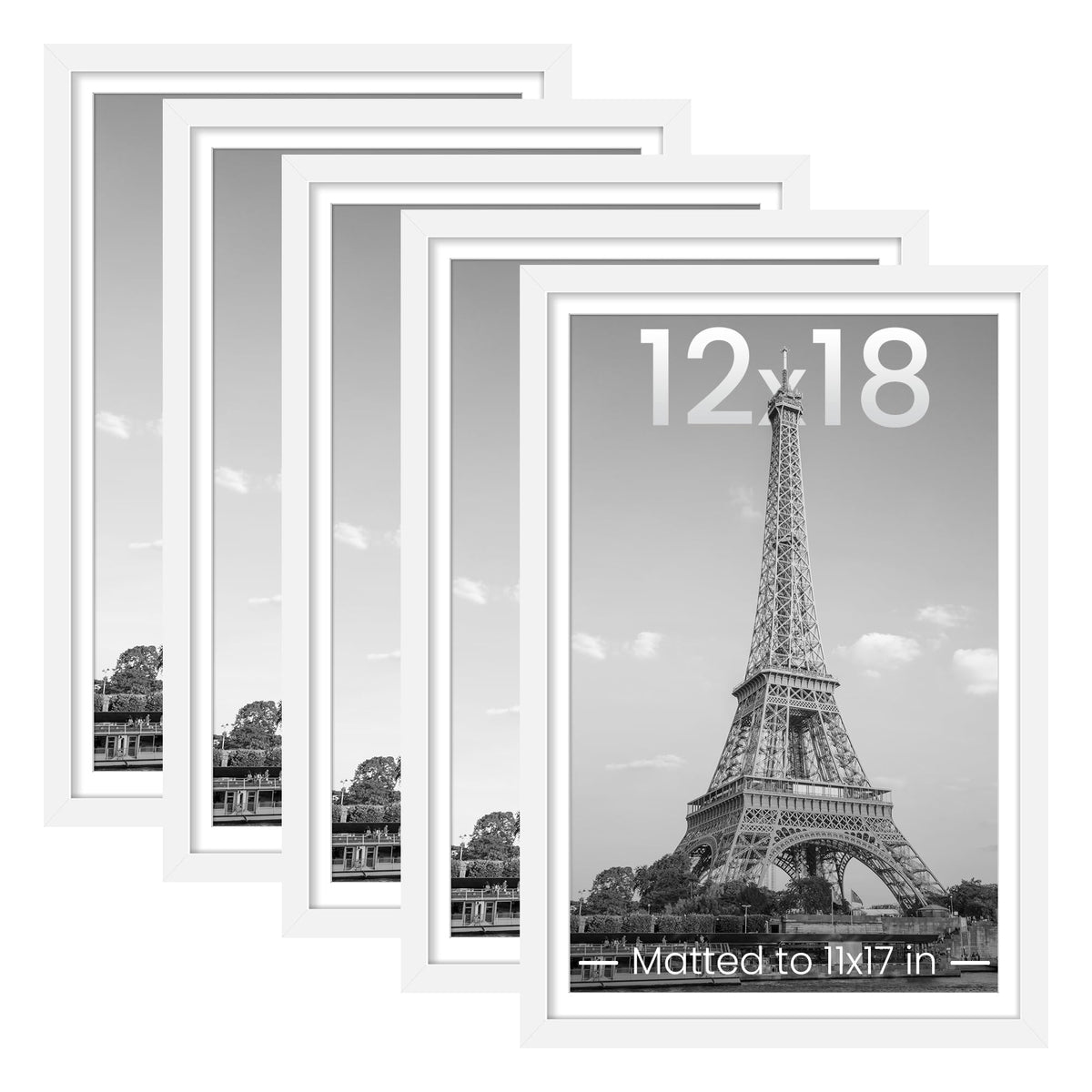 upsimples front view of white 12x18 frame showing clean style and easy display