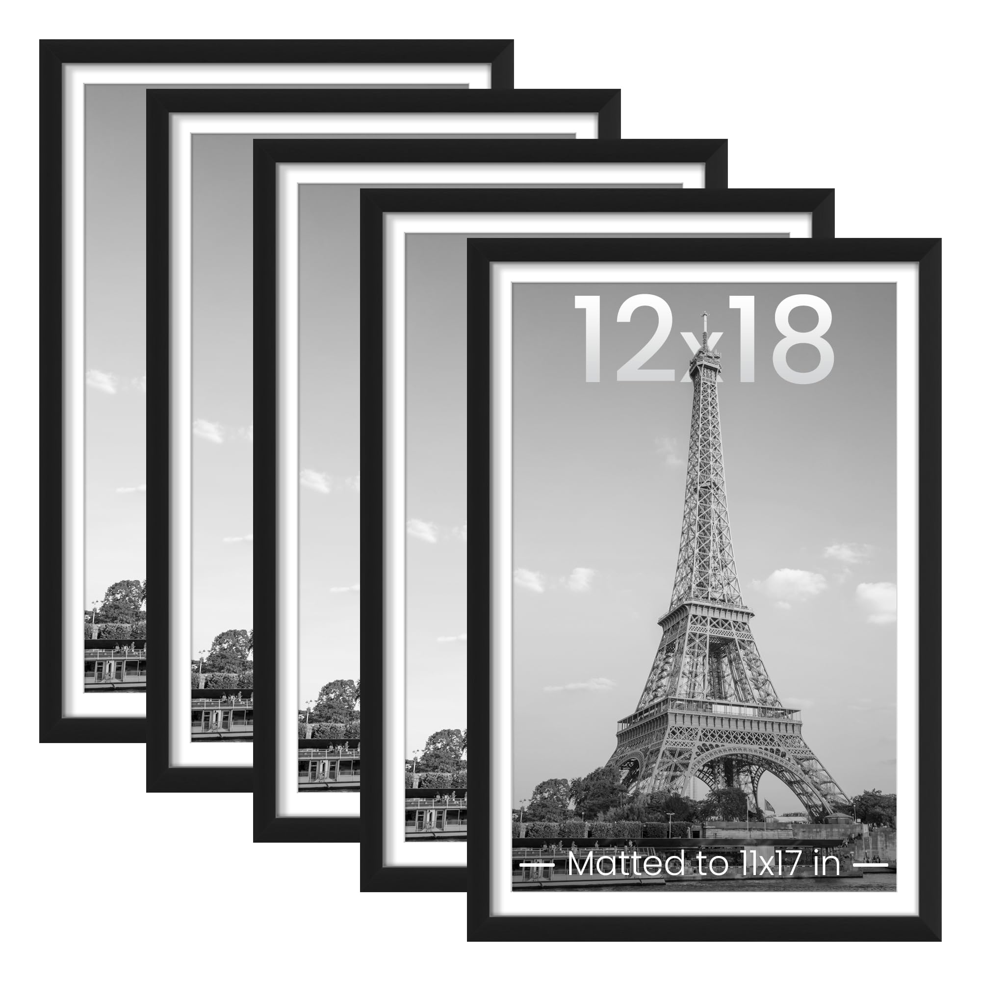 upsimples 12x18 frame front view showing clean black profile and photo