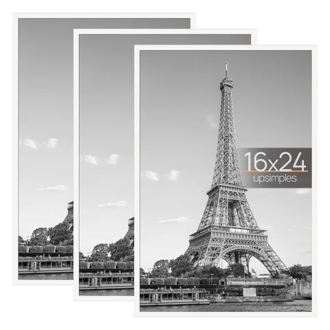 upsimples white frame front view showing clean border and display benefit