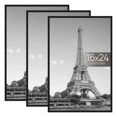 upsimples front view of 16x24 black frame showing clean edge and display benefit