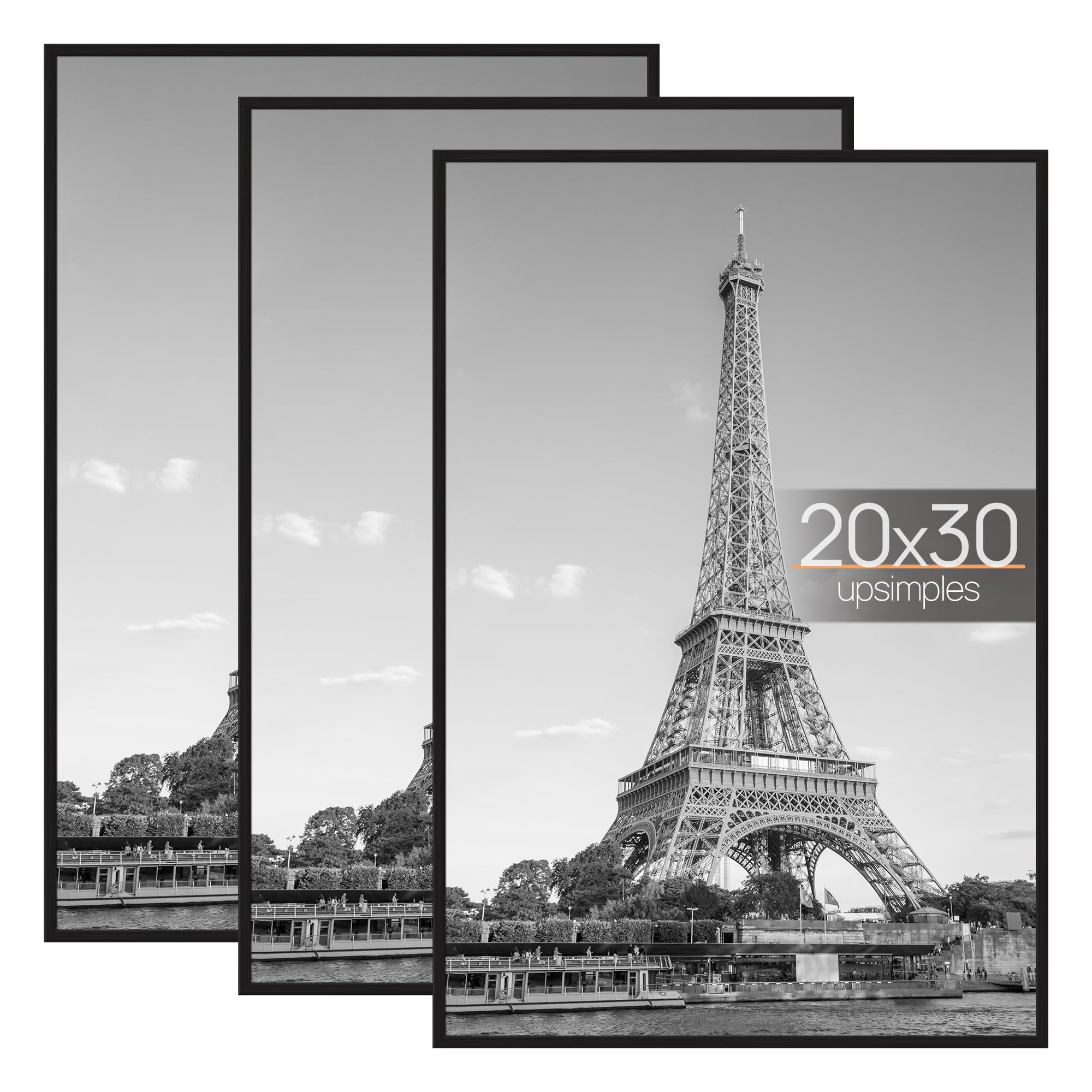 upsimples front view of 20x30 frame showing neat black profile and easy display benefit