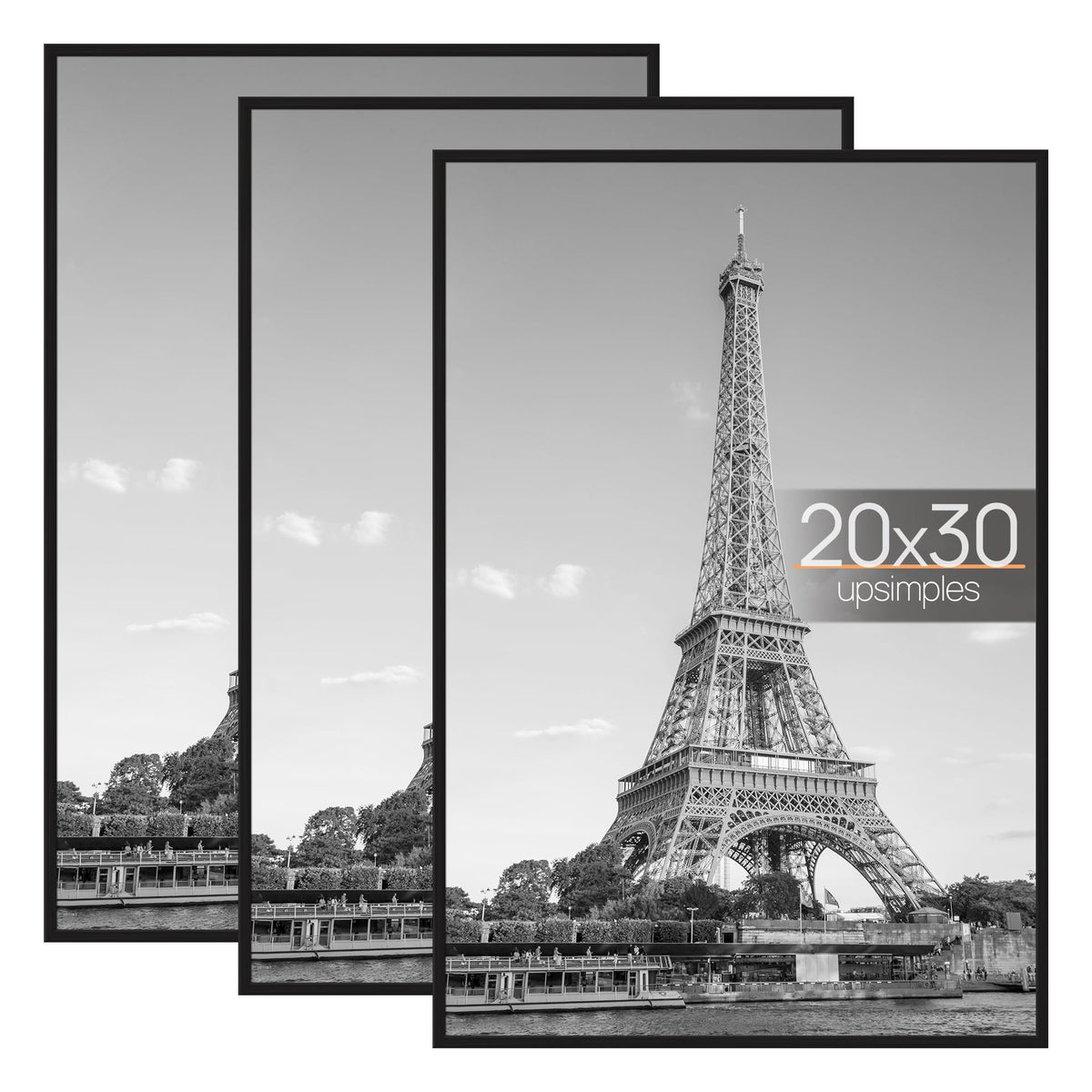 upsimples front view of 20x30 frame showing neat black profile and easy display benefit