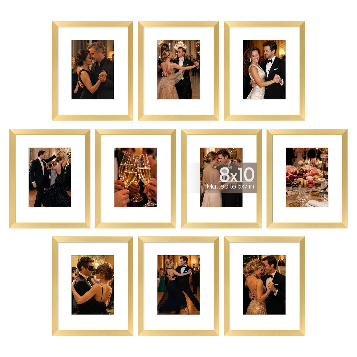 upsimples gold 8x10 front view showing clean edges and warm finish, enhances decor
