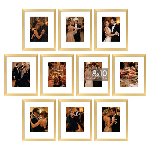 upsimples gold 8x10 front view showing clean edges and warm finish, enhances decor