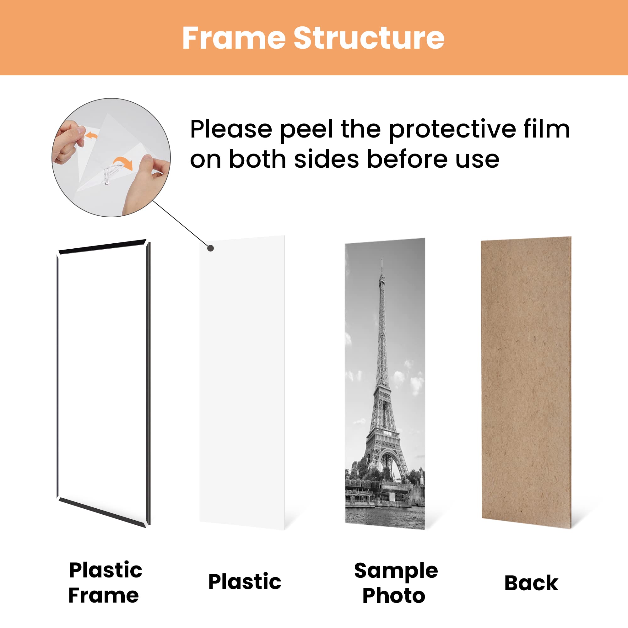 upsimples frame back view with hangers ensuring secure vertical or horizontal mounting