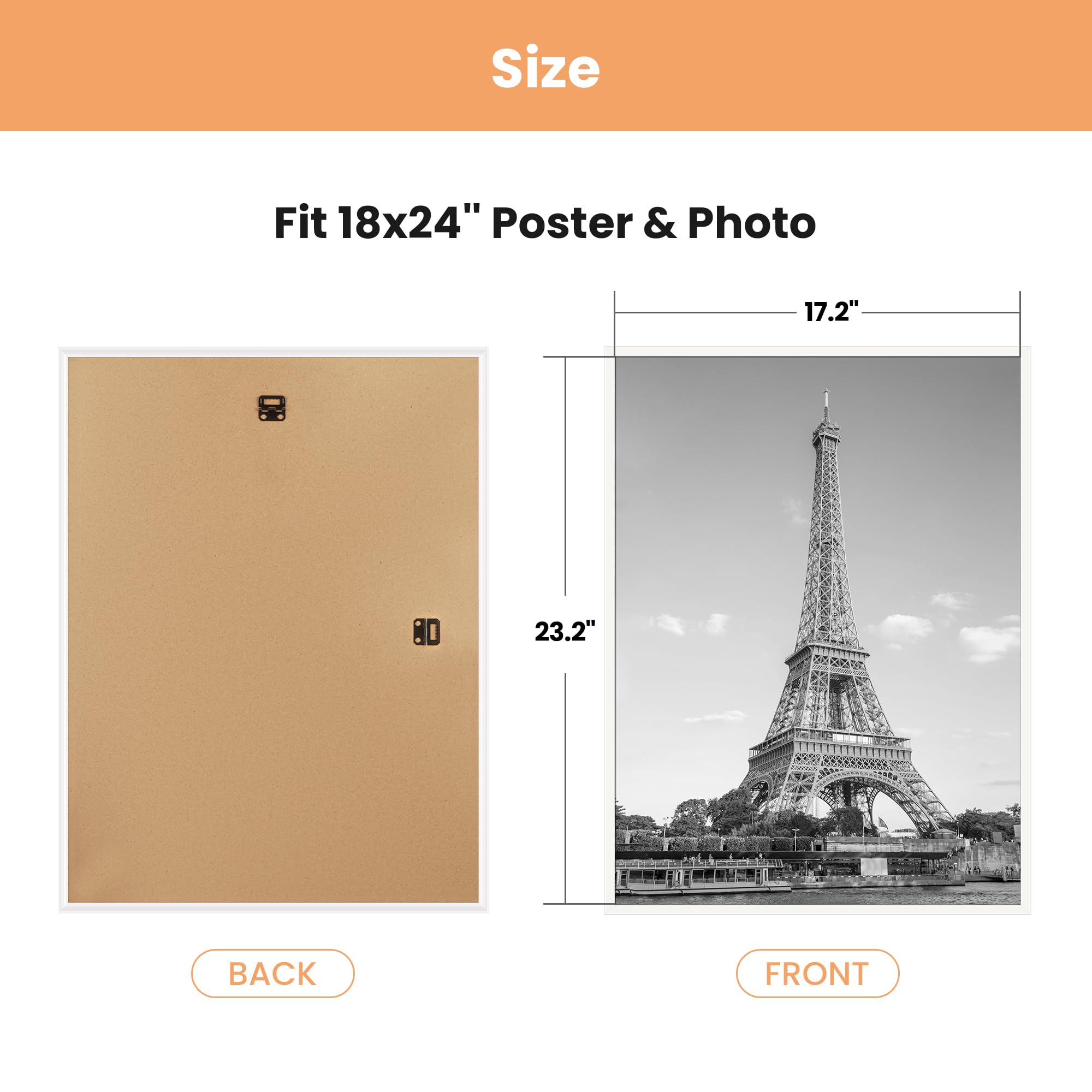 upsimples frame beside ruler showing 18x24 scale for sizing accuracy