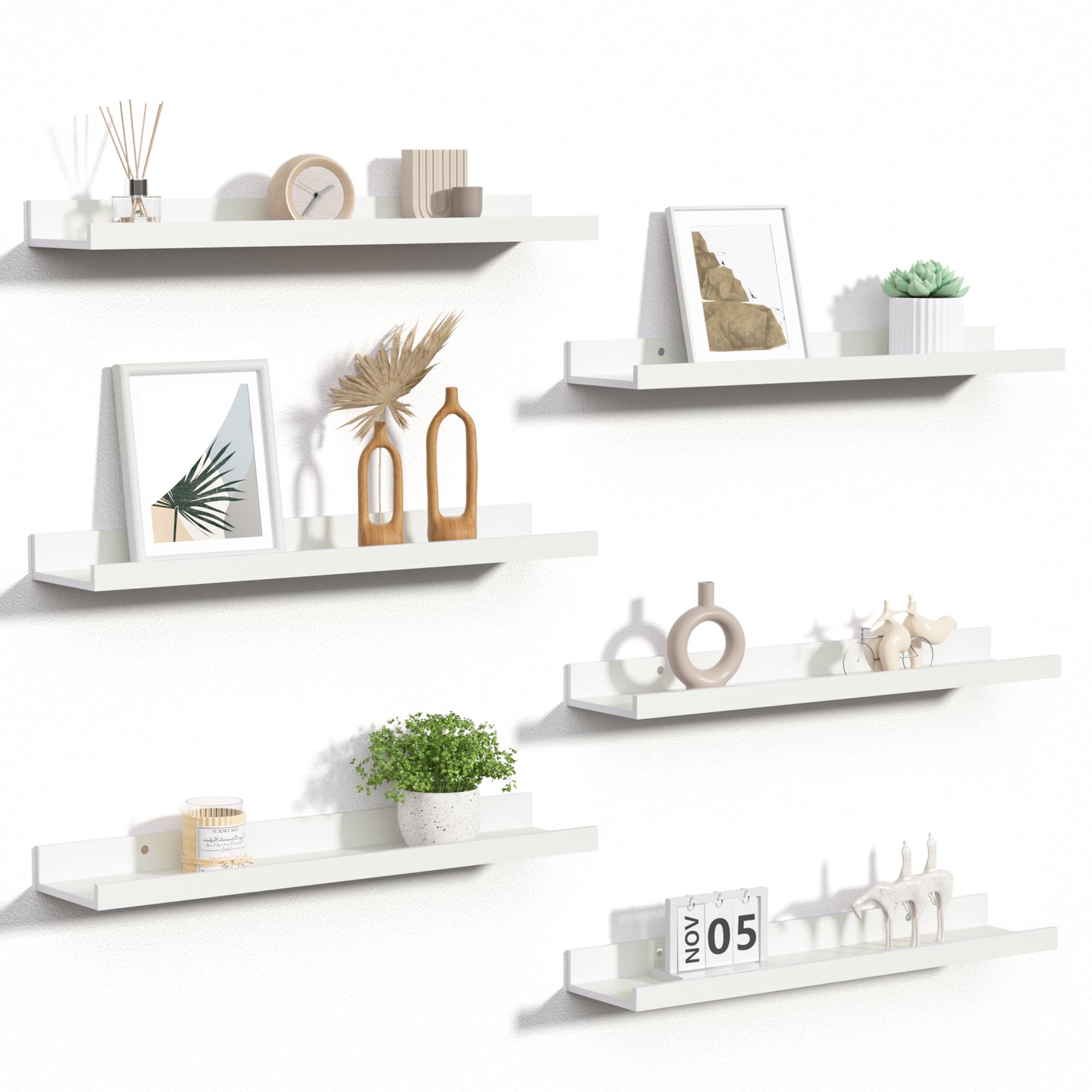 upsimples front view showing sleek white shelf and neat storage benefit