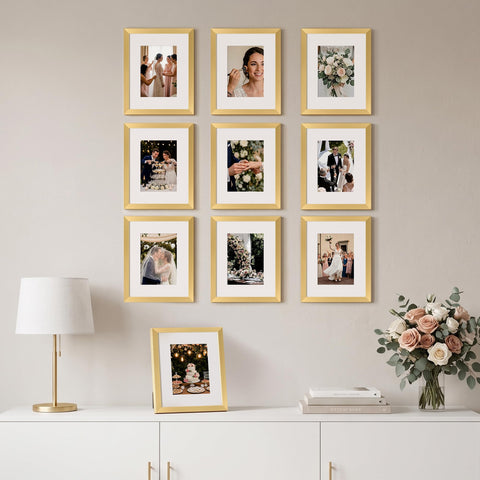 upsimples close-up of gold corner detail showing sturdy PVC frame and refined look