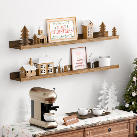 upsimples long run of shelves installed as continuous ledge showing expanded display benefit