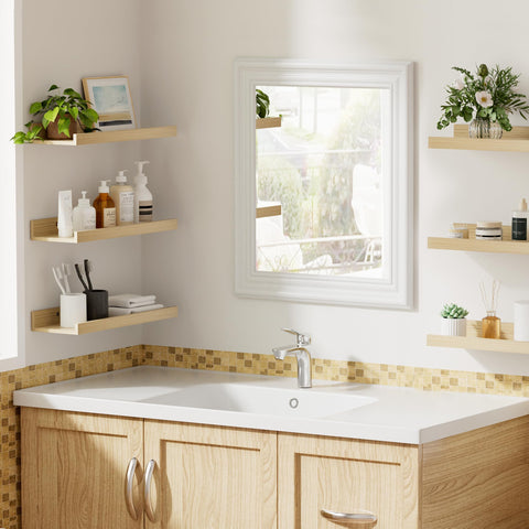 upsimples assembled shelves shown as a 31-inch ledge demonstrating expanded surface area
