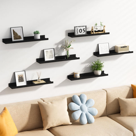 upsimples two shelves joined into a long ledge displaying plants and frames, versatile styling