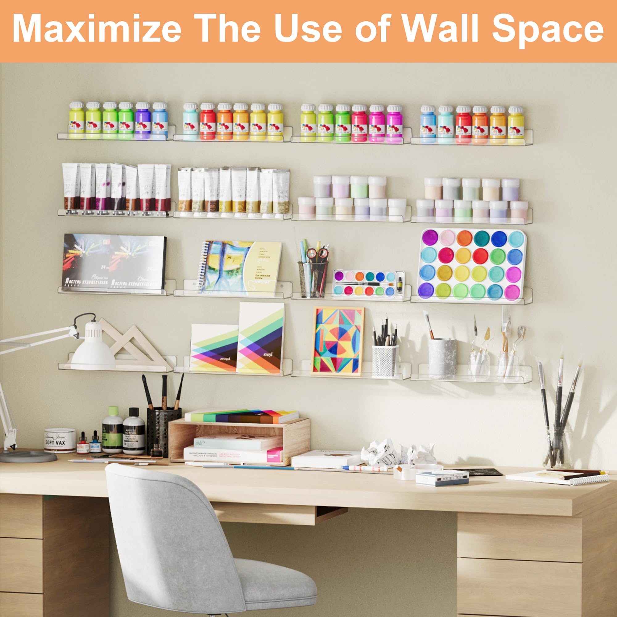 upsimples shelf in bathroom holding toiletries showing space-saving convenience benefit
