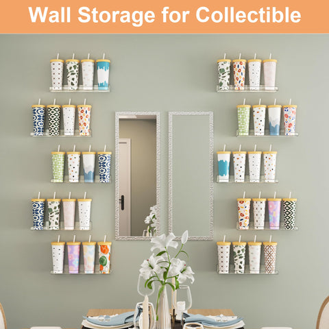 upsimples multiple shelves mounted on wall showing consistent uniform display benefit