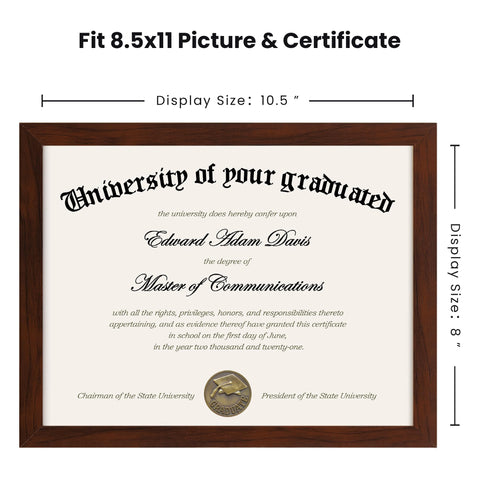 upsimples frame next to an 8.5x11 paper to show exact size fit