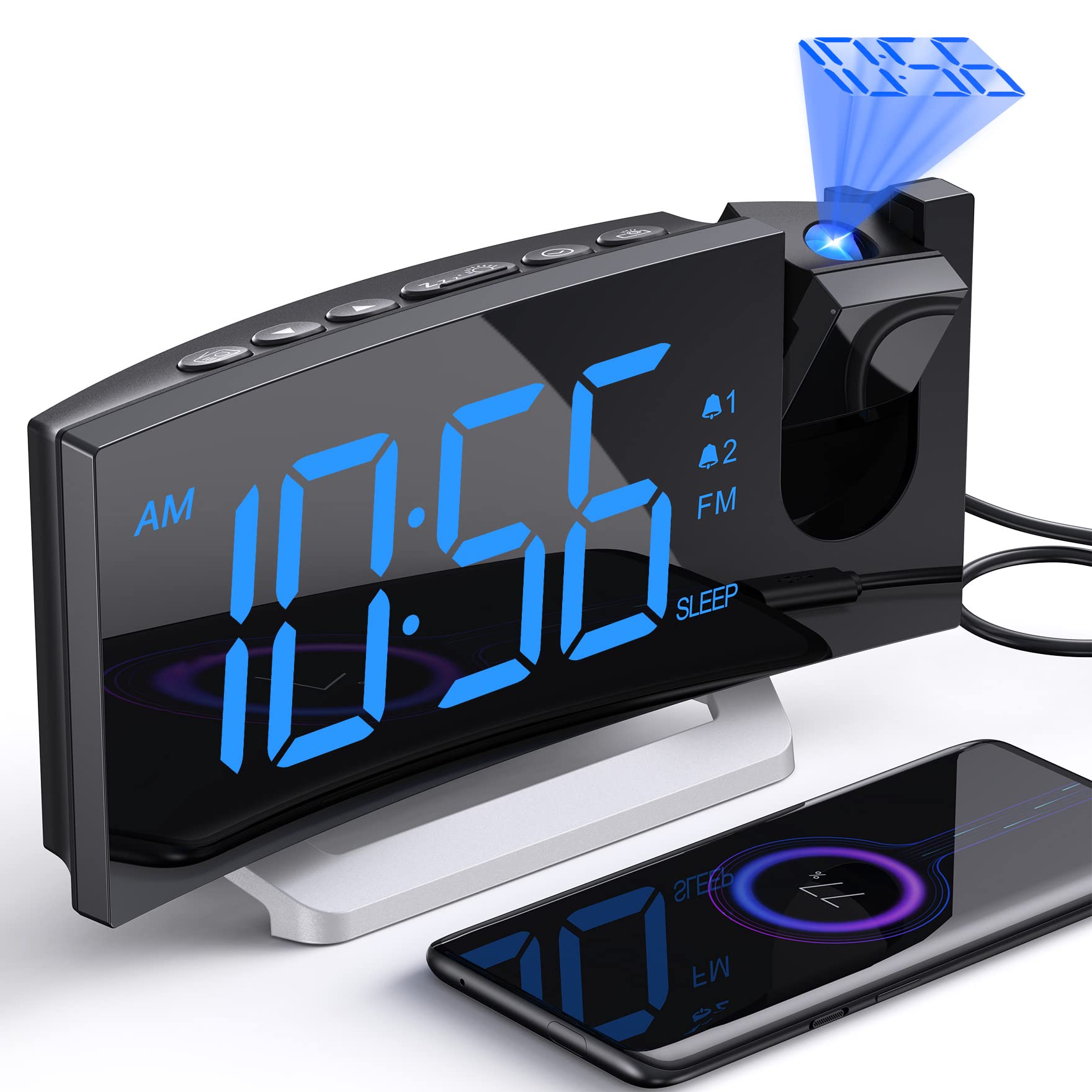 Uptimus front display showing large digits and easy readability