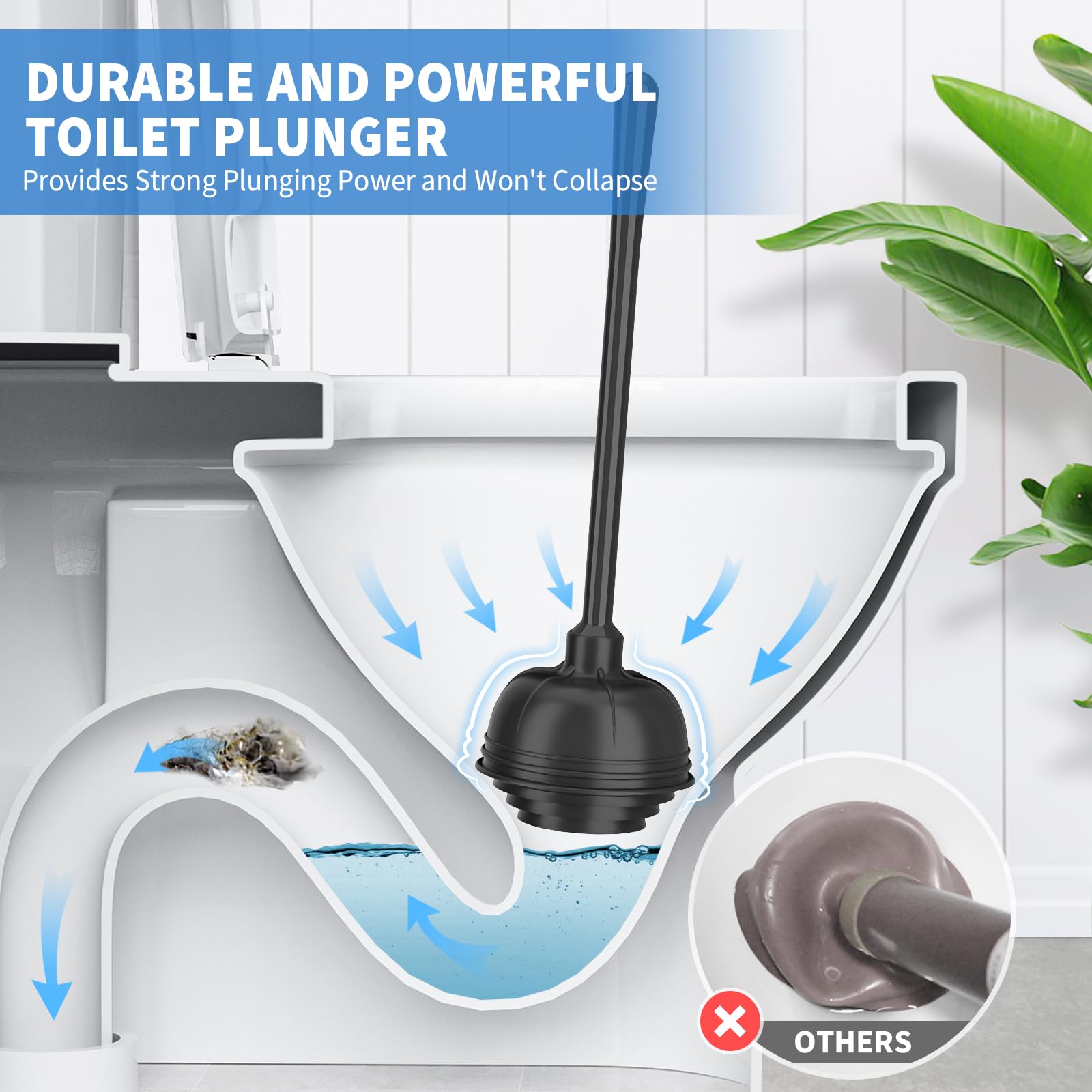 uptronic close-up of 4-tier plunger suction cup ensures strong seal