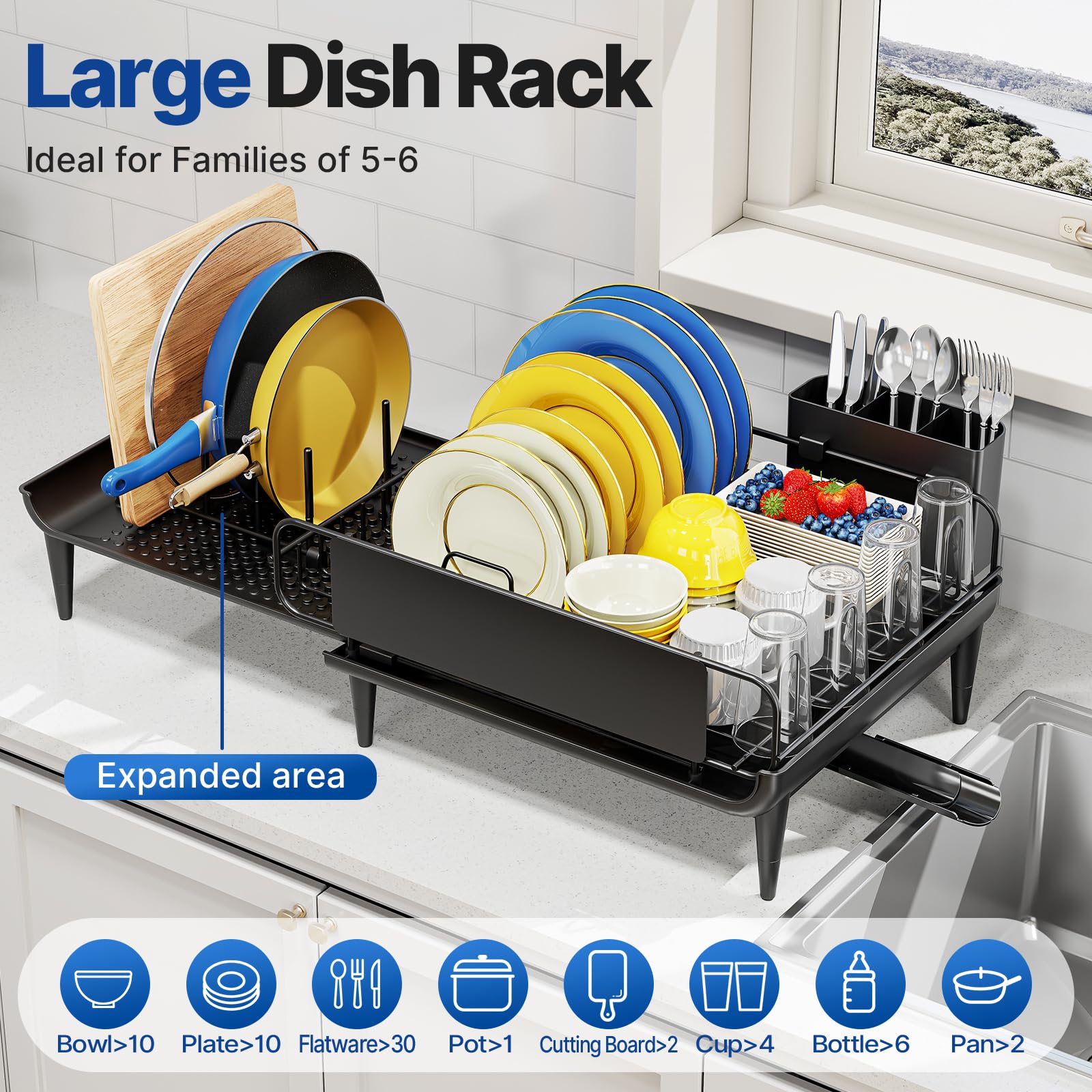 Urackify side view holding cutting boards and lids for neat organization