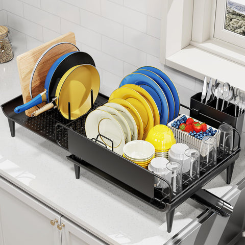 Urackify front view on counter showing organized drying and space saving