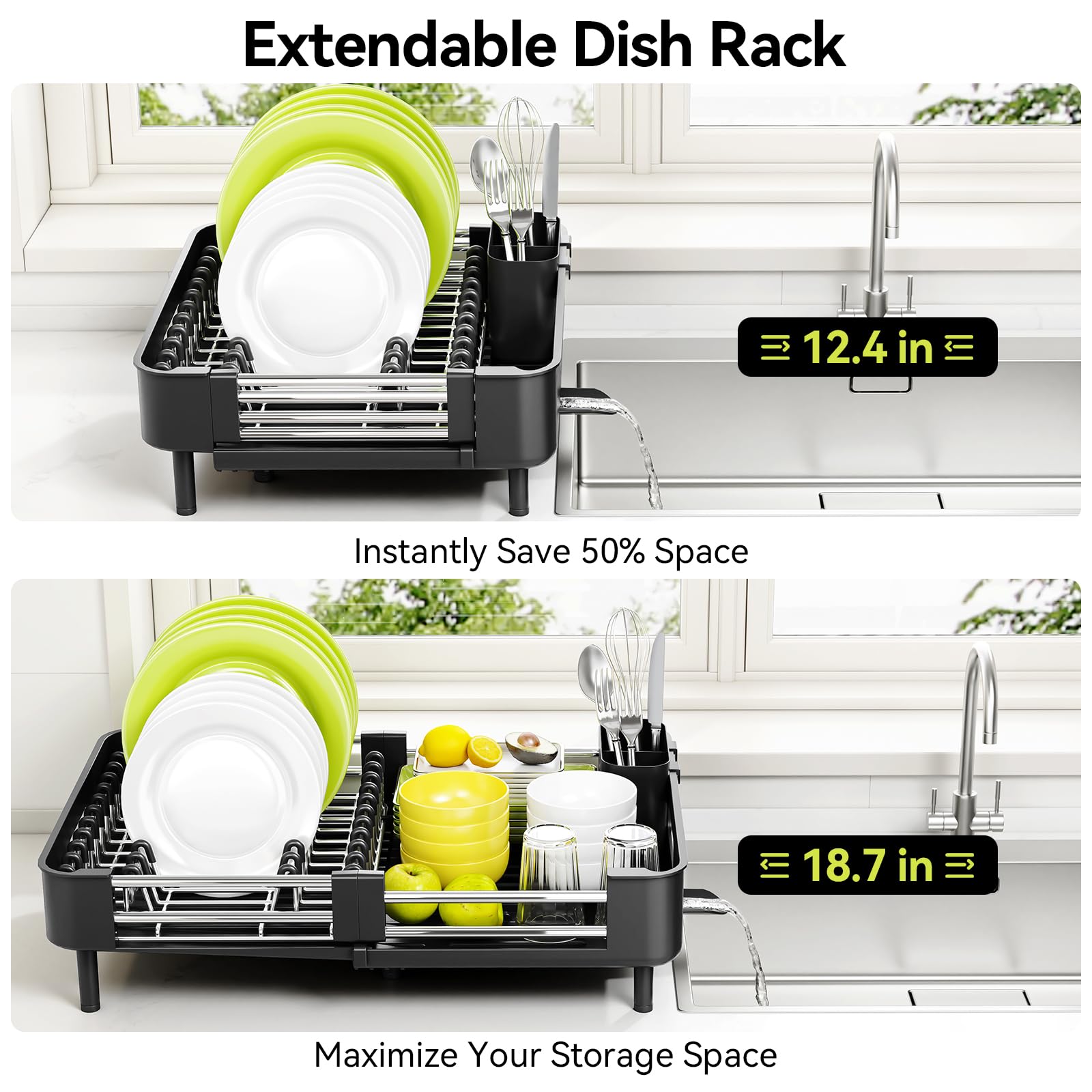 Urackify side profile extended — expands to hold more dishes