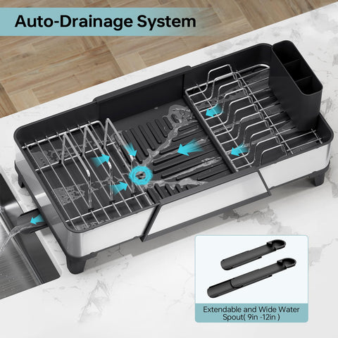 Urackify utensil compartment with cutlery organized for quick drying
