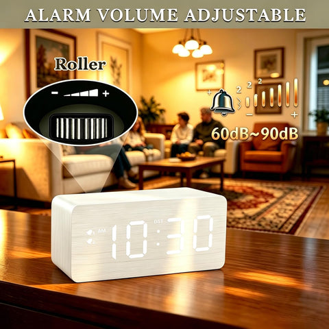 URAYCO alarm volume roller close-up, allows precise volume adjustment for wake ups