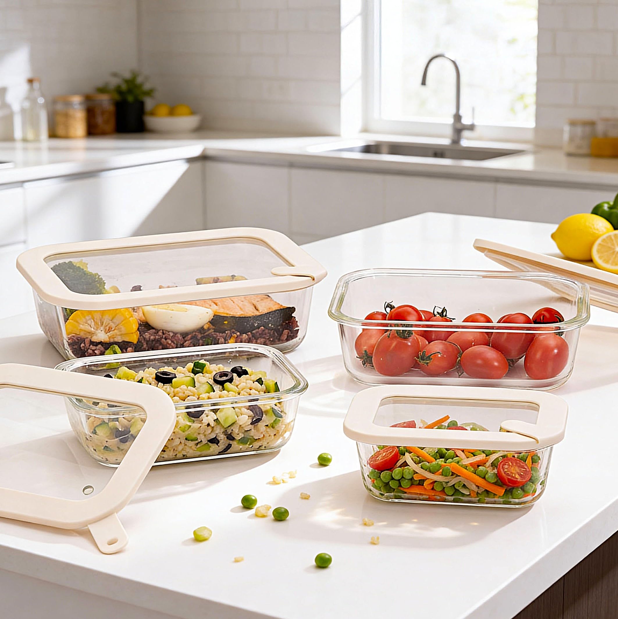 Urban Green labeled lids and container capacities for easy identification and meal planning