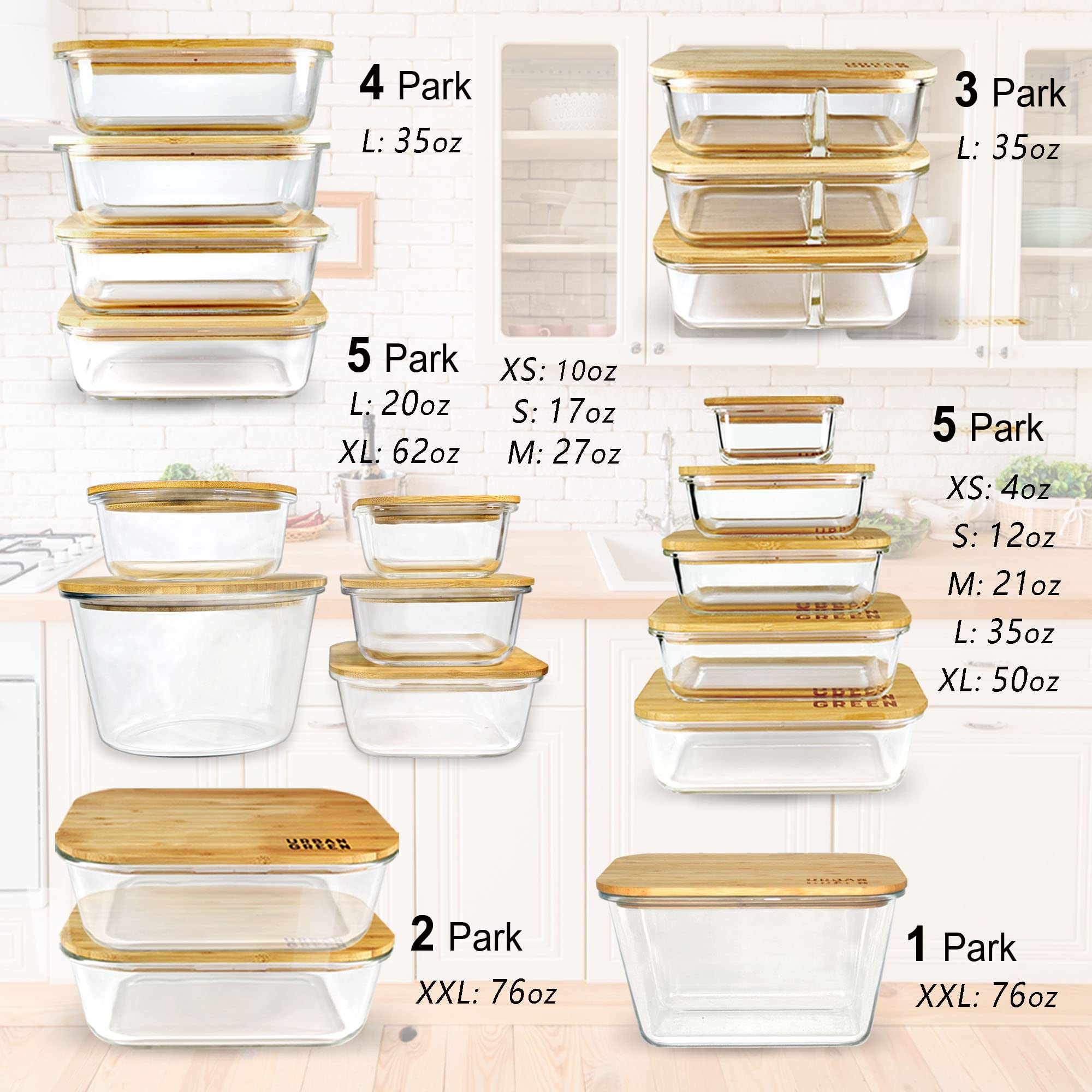 Urban Green set staged on kitchen counter showing stylish storage and organization