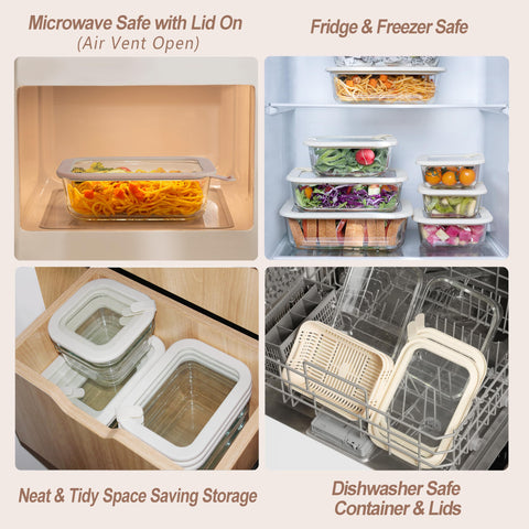 Urban Green shot showing glass container moved from freezer to oven illustrating temperature resilience