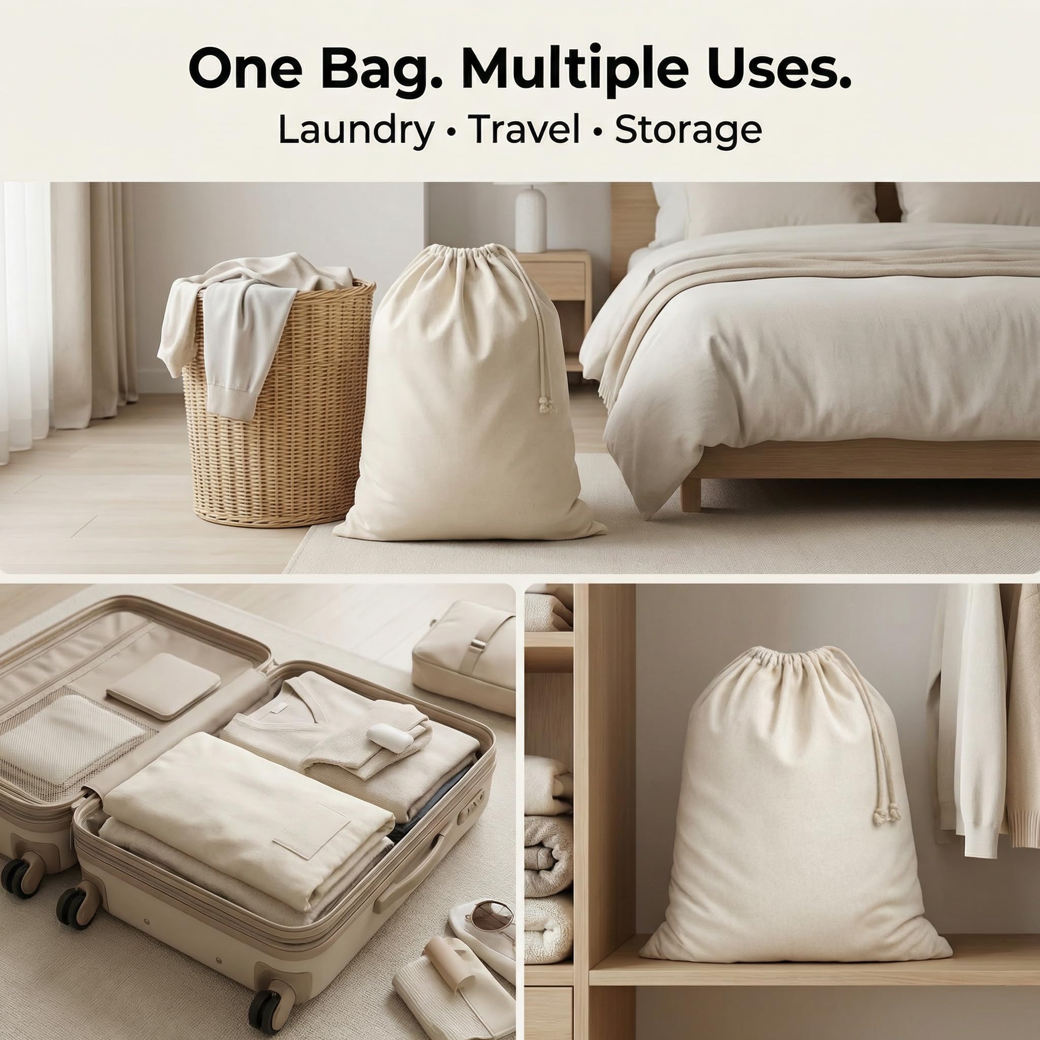 Urban Villa laundry bag in a dorm bathroom setting demonstrating tidy organization