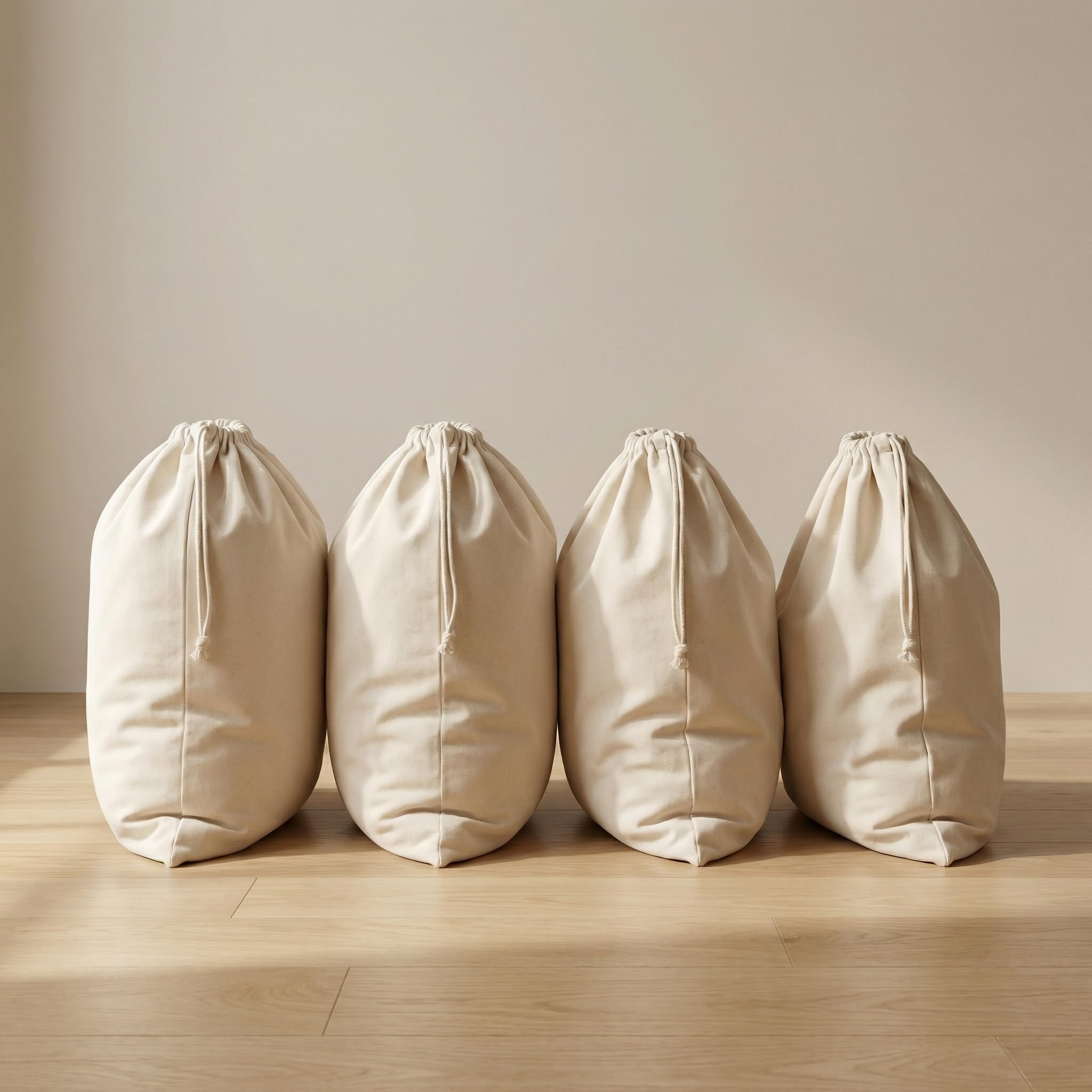 Urban Villa laundry bags folded flat to show compact storage and space-saving benefit