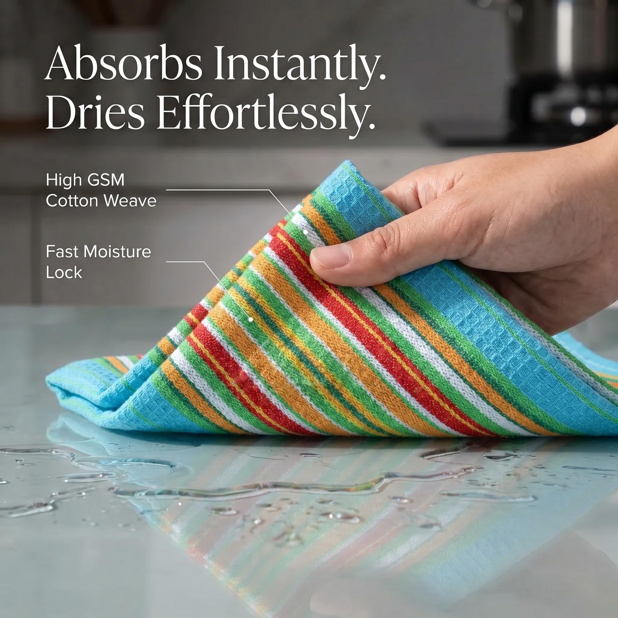 Urban Villa folded stack of towels highlighting thickness and neat storage, space-saving