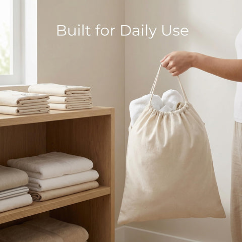 Urban Villa laundry bag inside a washing machine showcasing machine-washable convenience
