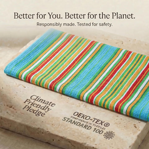 Urban Villa towel on a kitchen counter in everyday use, practical and eco-friendly