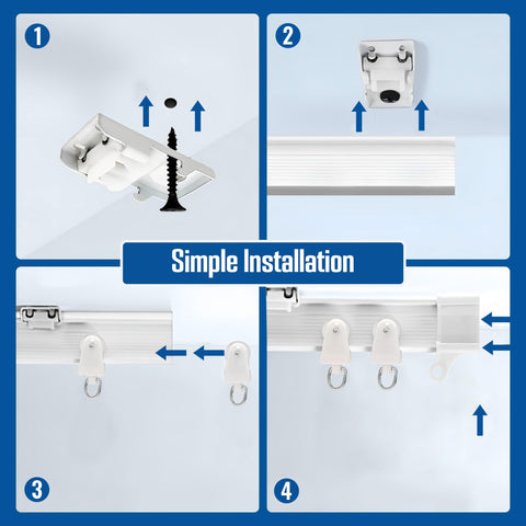 UrbanRed track rollers and iron hooks displayed for smooth curtain movement