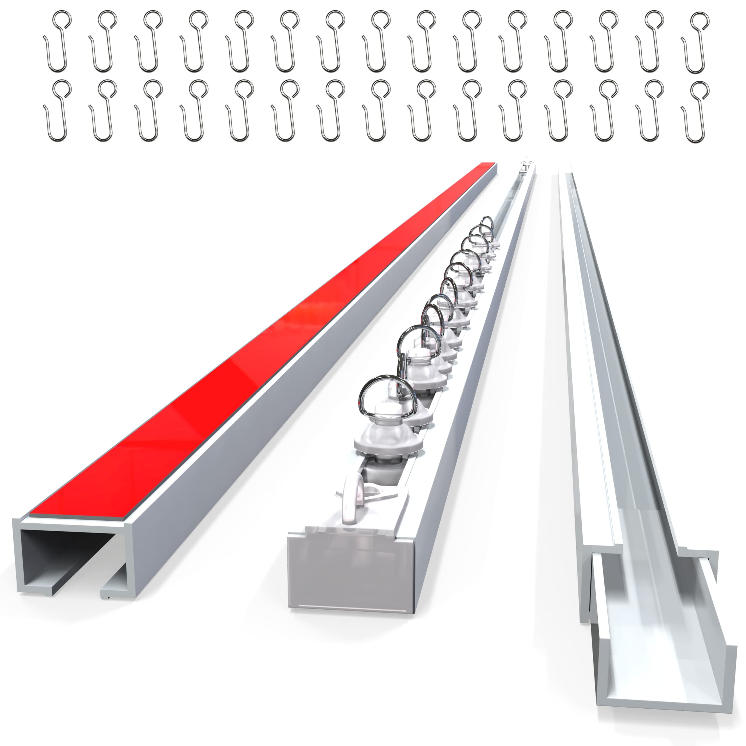 UrbanRed front view of track segments showing neat modular pieces and fast setup benefit