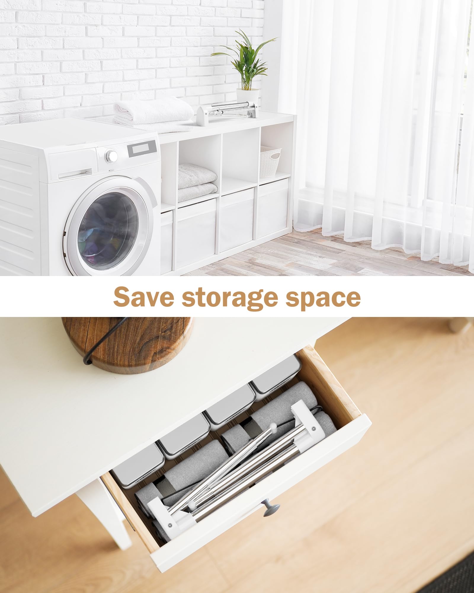 URZCT expanded rack holding shirts to save space and air-dry clothes