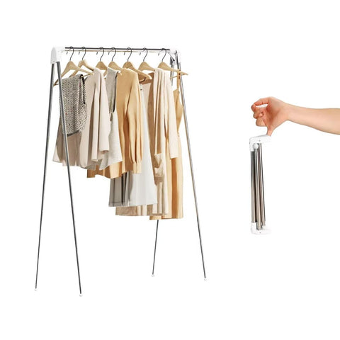 URZCT folded travel garment rack showing compact size for easy packing