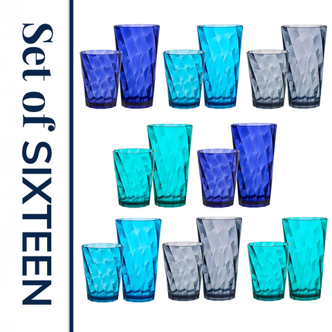 US Acrylic four coastal colors displayed for coordinated table decor