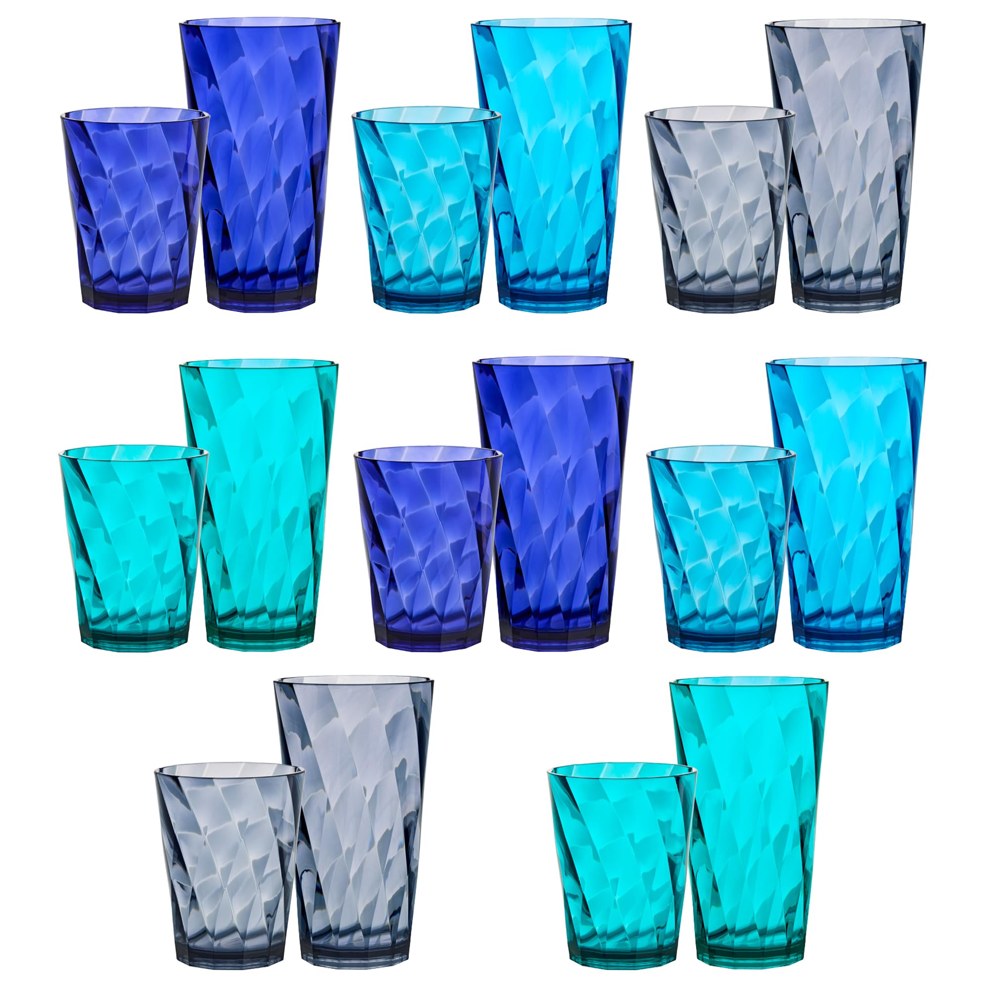 US Acrylic front view of 16-piece coastal set showing style and convenience