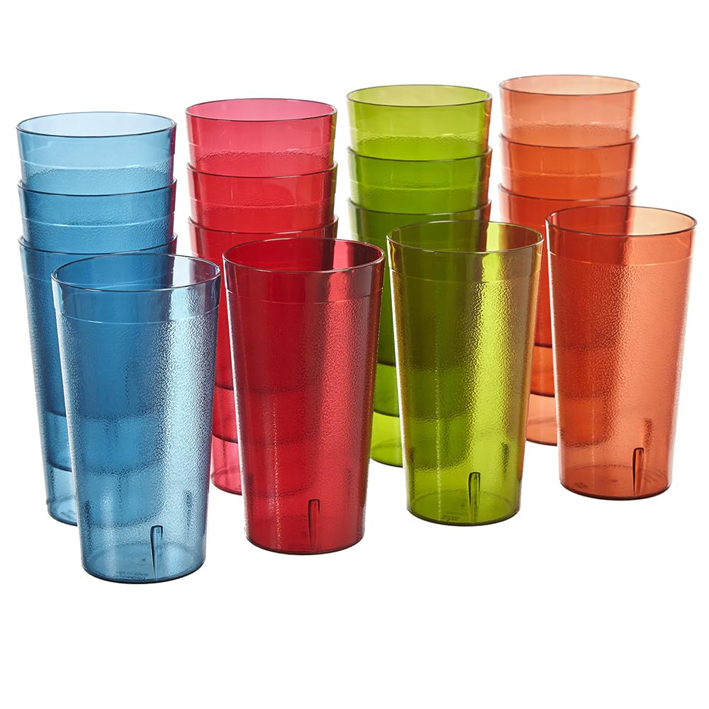 US Acrylic front view of 16-pack cups showing durable stackable design