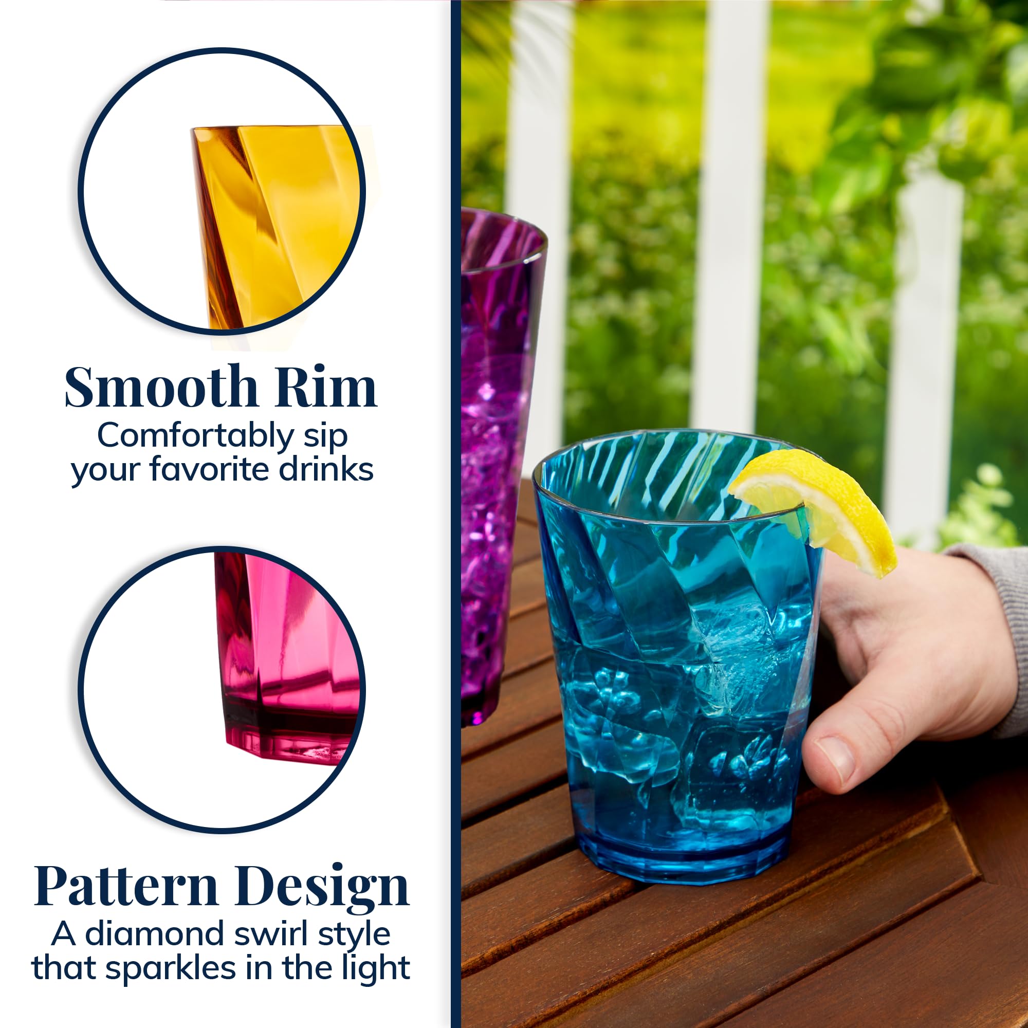 US Acrylic Optix 20oz water cup showing tall capacity for iced drinks