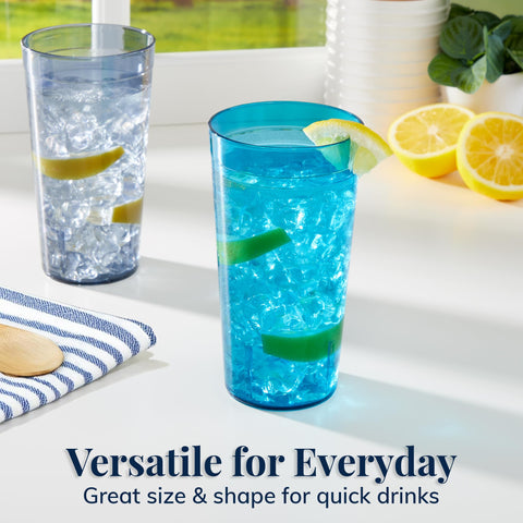 US Acrylic 20oz tumbler beside bottle showing real scale