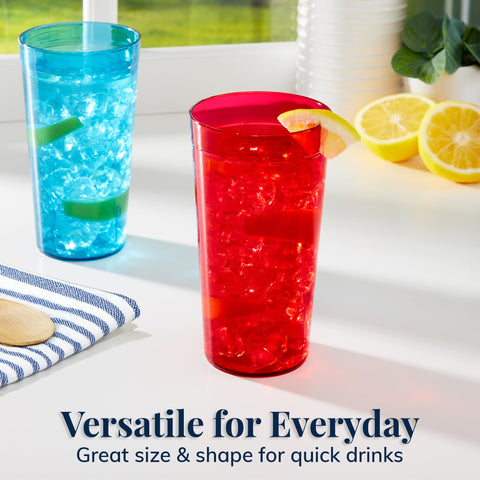 US Acrylic 20oz cup held in hand showing true size and scale