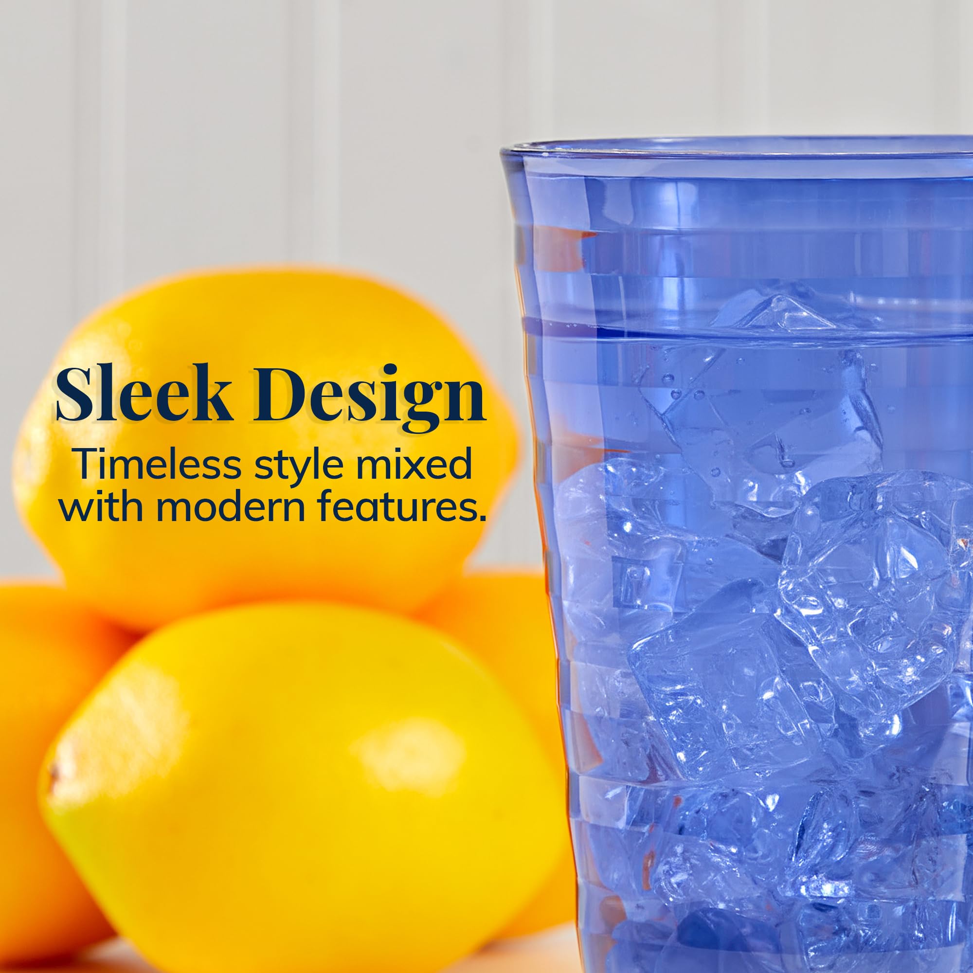 US Acrylic splash table setting demonstrating attractive coastal cups enhancing dining