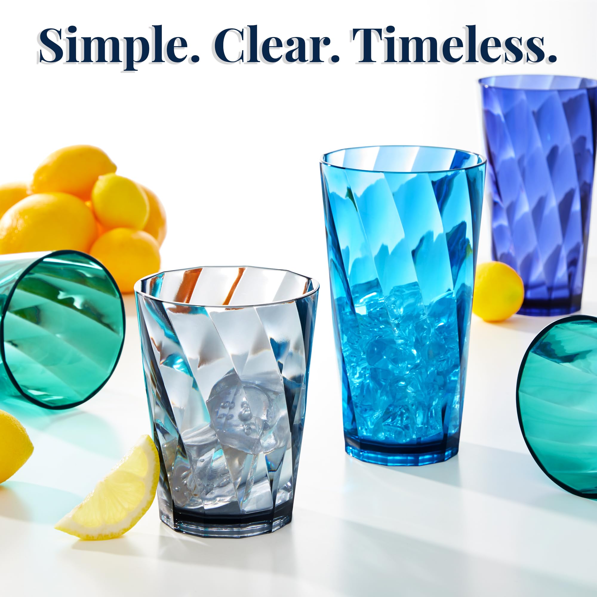 US Acrylic set on patio table showing outdoor durability and style
